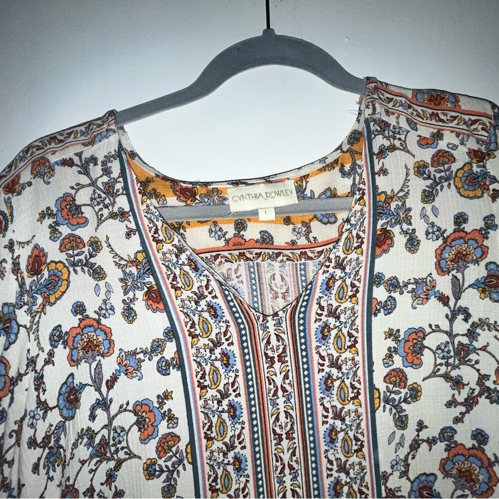 NWT Cynthia Rowley Multicolor Floral Blouse - Picture 3 of 3